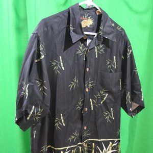 Caribbean Pineapple: Bamboo Short-Sleeve 100% Silk